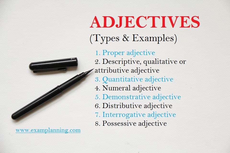 Types Of Adjectives Examples Of Adjectives Adjective Definition Vrogue